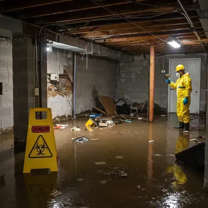 Flooded Basement Electrical Hazard in Woodbine, GA Property