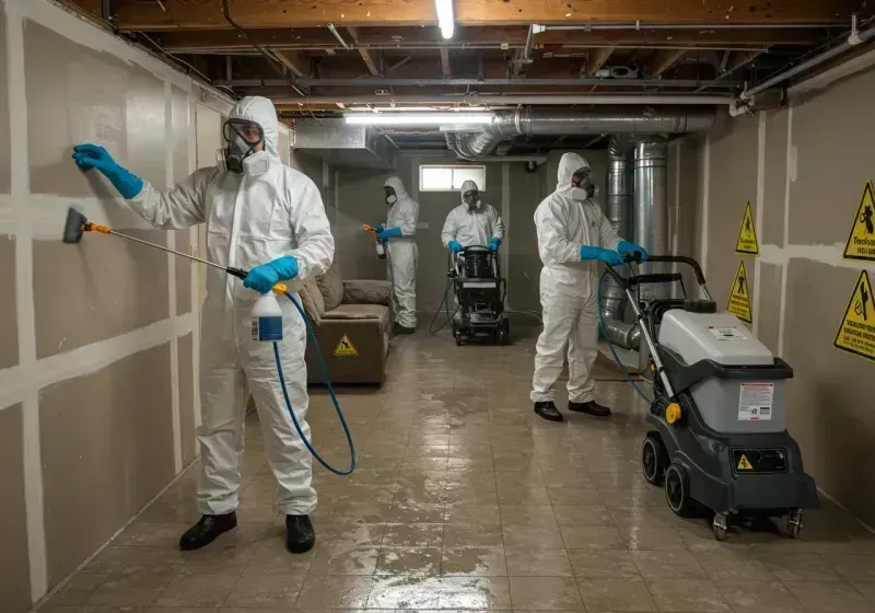 Basement Moisture Removal and Structural Drying process in Woodbine, GA